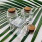Mini Square Glass Bottles with Cork Lids