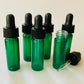 1 Dram (3.7ml) Green Glass Vials with Glass Droppers